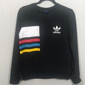 Adidas‎ NWOT Black Sheer Screen Print L/S Top